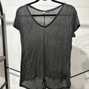 Sheer Black V-Neck Women's Top